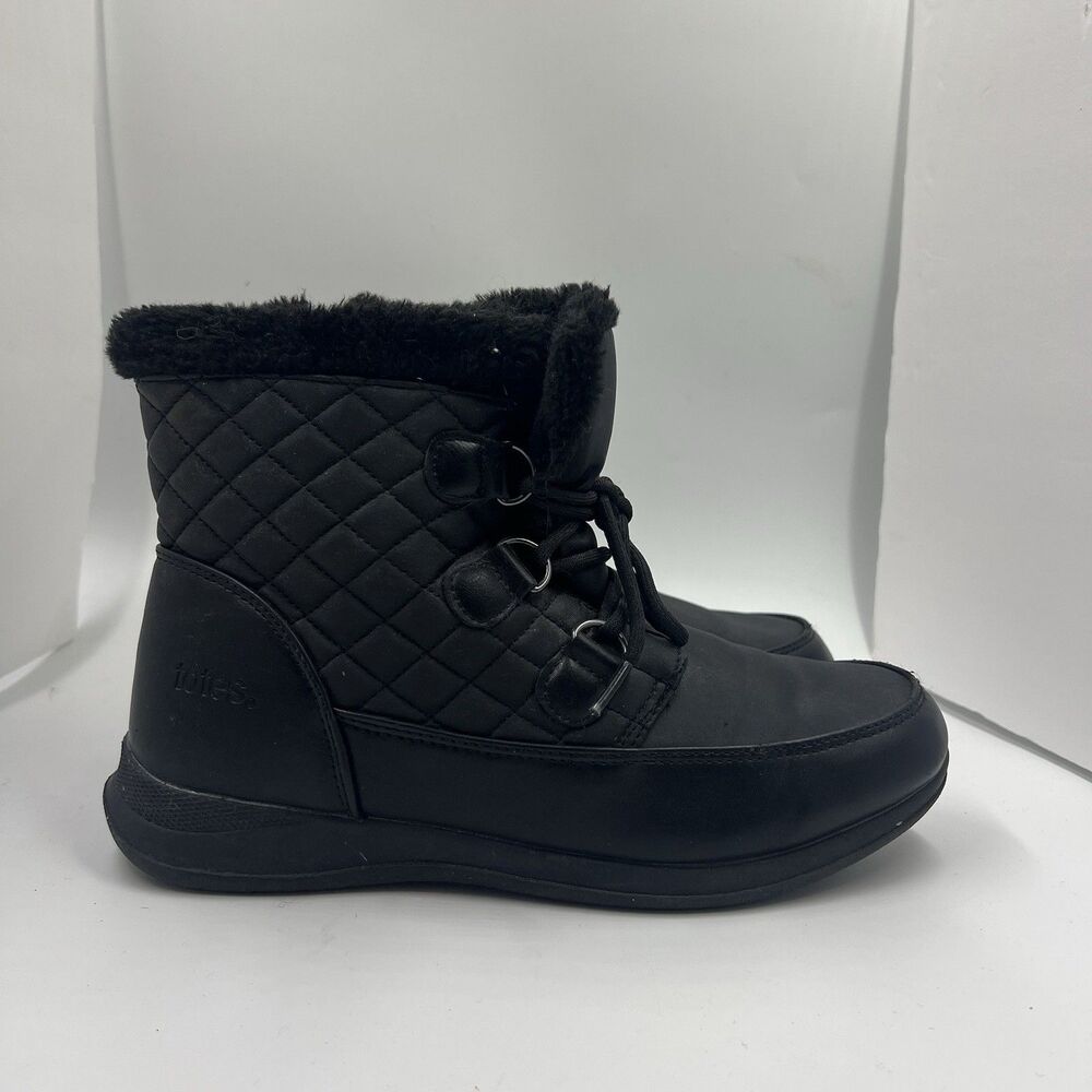 TOTES Brand Boots Jara Black Waterproof Winter Snow BOOTS Women's Size 10 Warm
